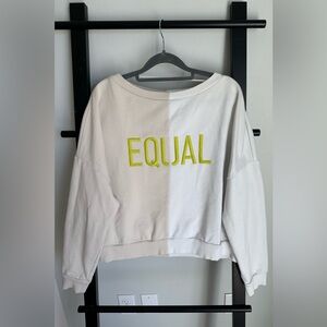 Comma cropped crewneck sweatshirt, two toned, size small
